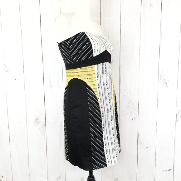 Helmut Lang Geo Dobby Strapless Silk Dress - Picture 4 of 9